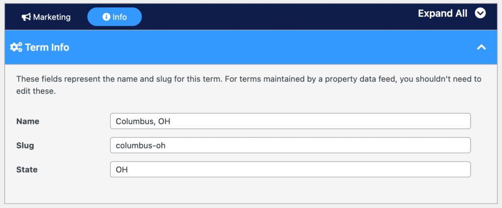 City term info